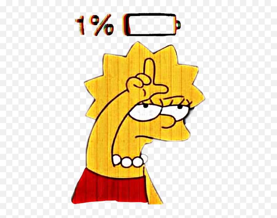 Lisasimpson Loser Lowbattery Sticker - Sad Lisa Simpson Drawing Emoji,Low Battery Emoji