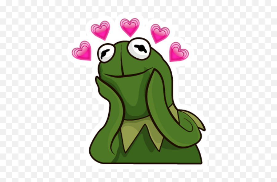Kermit The Frog In Love Meme Sticker - Sticker Mania Emoji,Frog In Emoticon