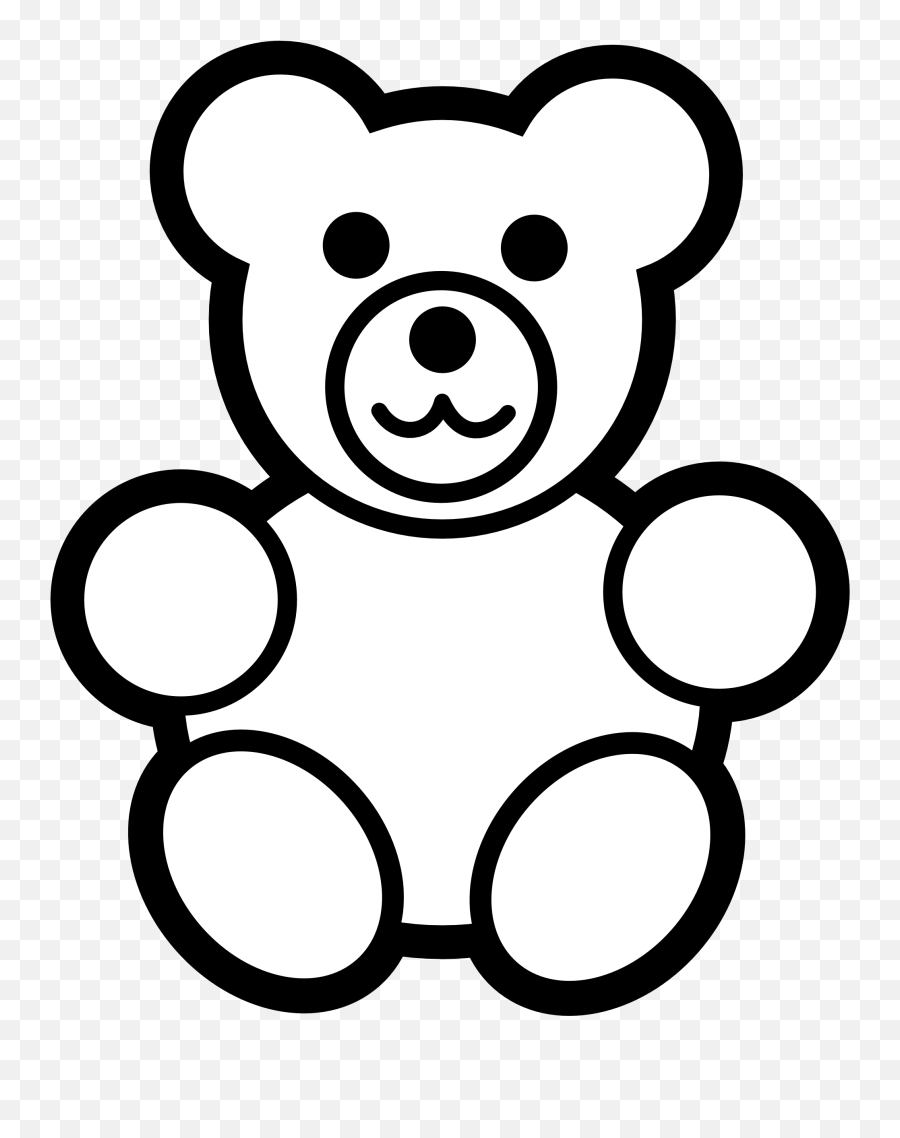 Teddy Bear Clip Art - Teddy Bear Coloring Page Emoji,Bear Black And White Emoji