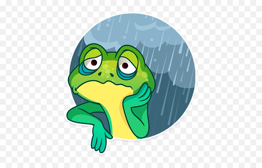 Oliver The Frog - Telegram Sticker English Emoji,Worry Emoji Frog
