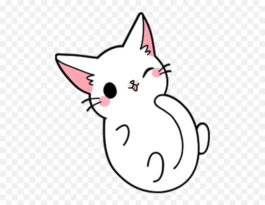 Cute Sit Cat Yang Kitten Drawing - Draw A Cat Girl Cute Emoji,Kyubey Face Emoticon