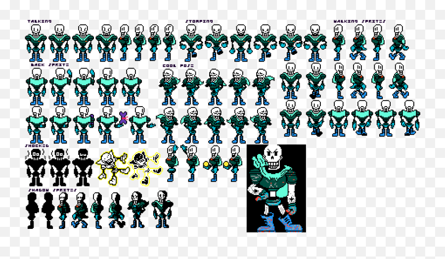 Ne Papyrus Sprites - Dustswap Papyru Sprite Pnj Emoji,Papyrus Emoticon