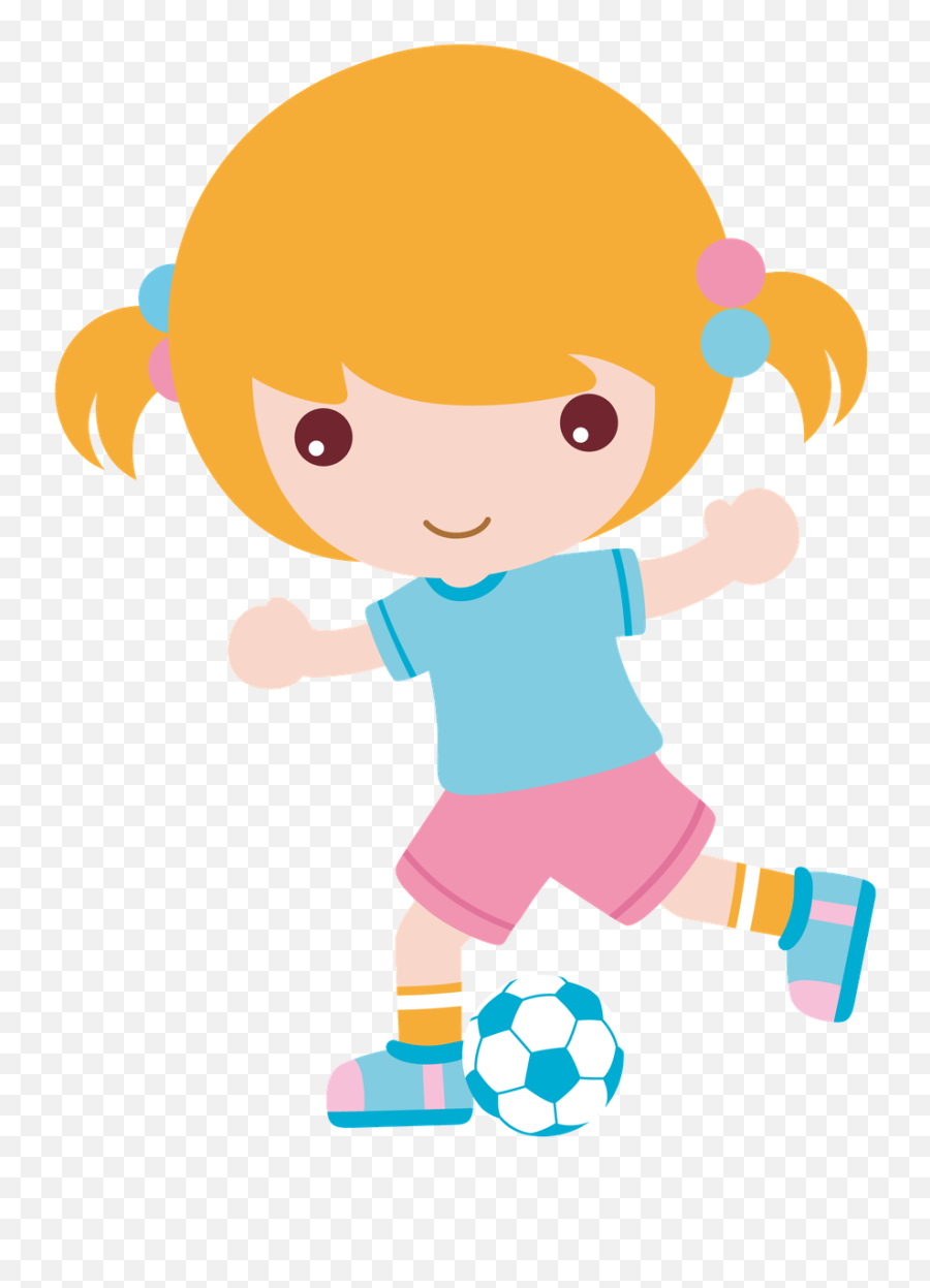 Sports Clipart Kindergarten Sports Kindergarten Transparent - Jogadora De Futebol Desenho Png Emoji,Emoticons Bonecas