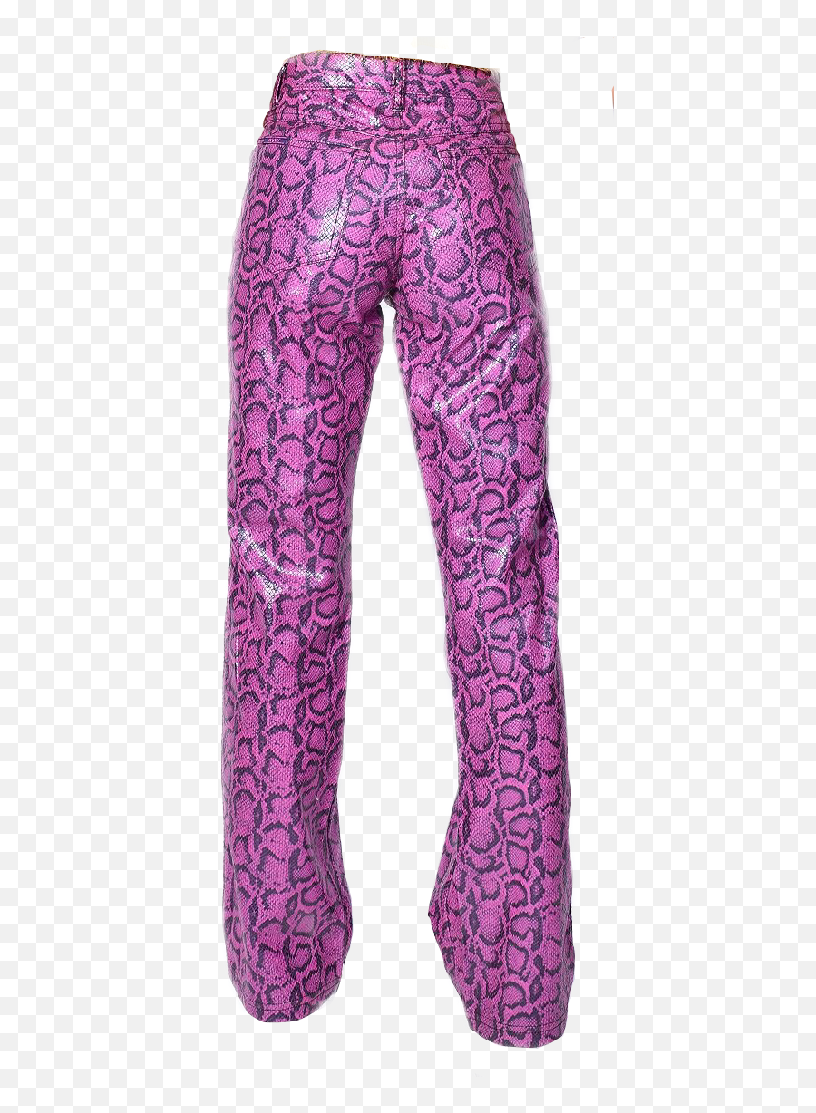 Purple Snakeskin Snake Leather Pants - For Women Emoji,Emoji Pants For Girl
