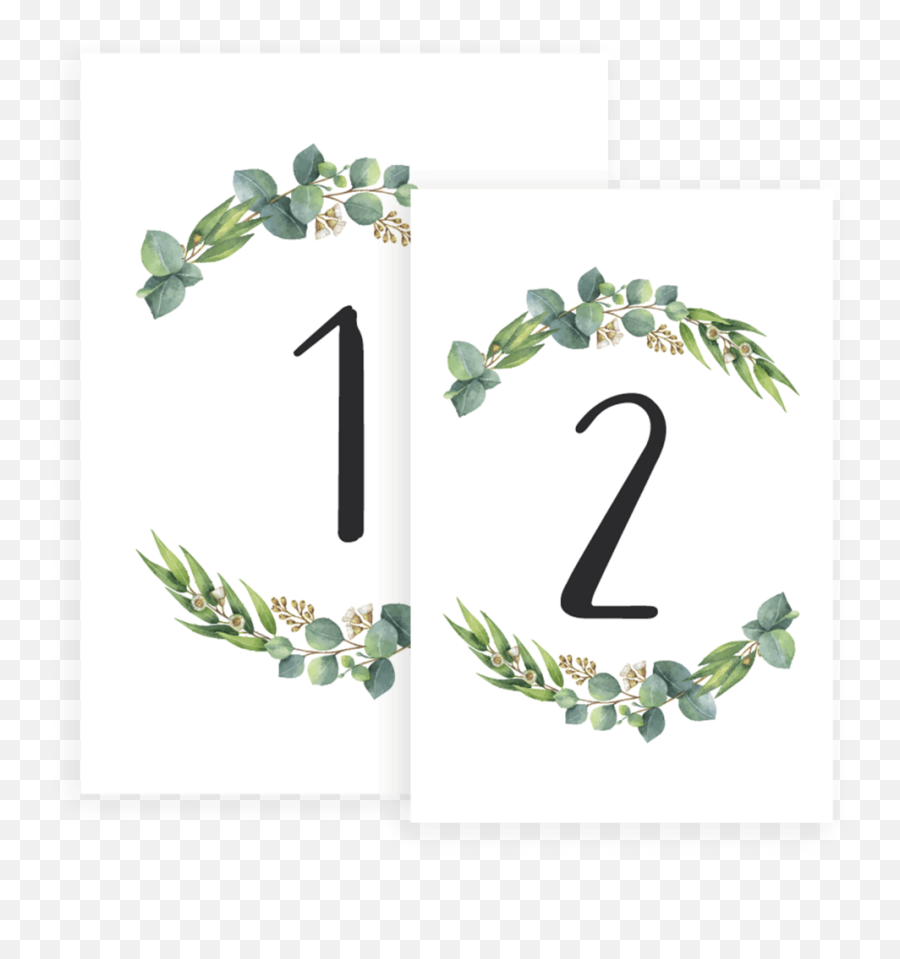 Botanical Wedding Table Numbers - Template Eucalyptus Wedding Invitation Emoji,Bridal Emoji Pictionary