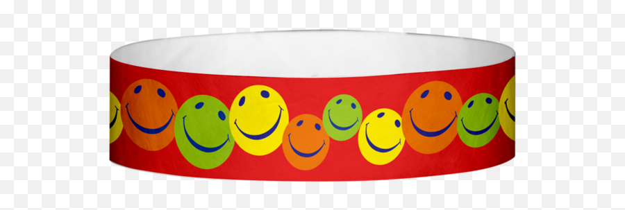 Tyvek 34 X 10 Multicolor Happy Face Pattern Wristbands - Happy Emoji,<3 Emoticon