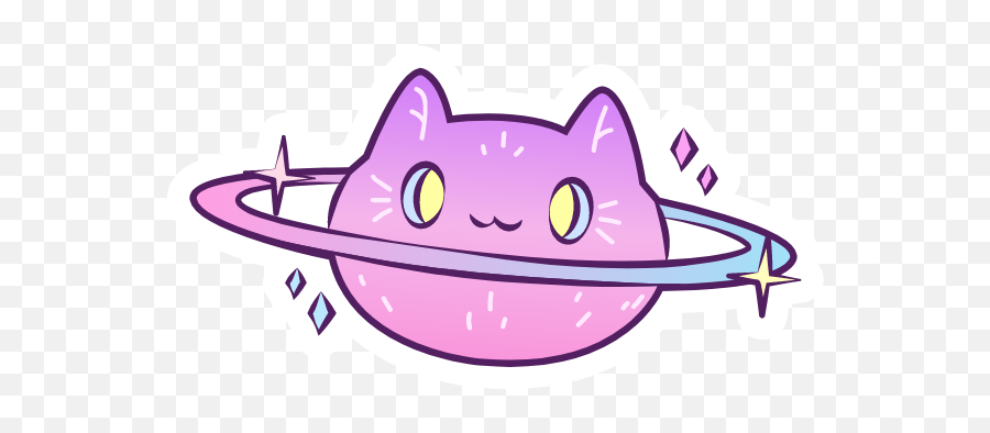 Pink Cat Planet Sticker - Cat Planet Emoji,How Many Community Emoticons Can You Use In A Journal Deviantart
