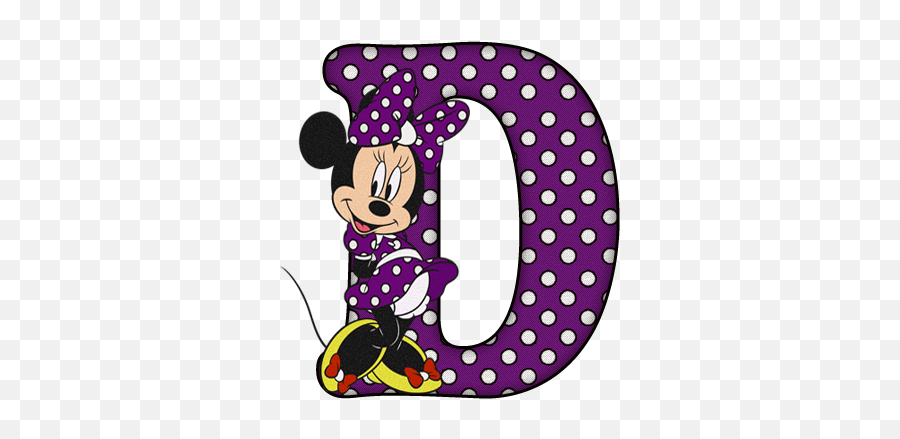 Abecedario De Minnie En Morado Con Lunares Blancos Minnie - Imagenes De Minnie Mouse Morado Emoji,Bizcochos Con Decoraciones De Emojis