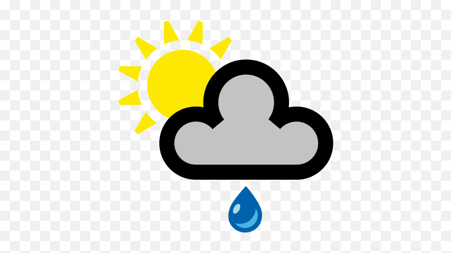 Weather Icons - Symbol Of Cloud Weather Emoji,Rainy Weather Emoticons