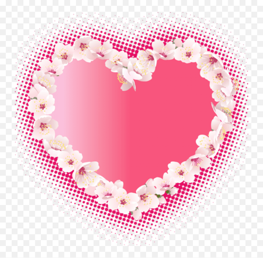 Free Png Pink Heart With Flowers Png - Hearts And Flowers Emoji,Miss U Emoticons Download