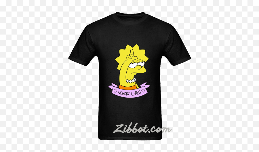 Lisa Simpson Nobody Cares T Shirt - Short Sleeve Emoji,Emoji Clothing For Juniors