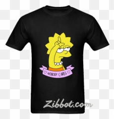 Lisa Simpson Nobody Cares T Shirt - Short Sleeve Emoji,Emoji Clothing For Juniors