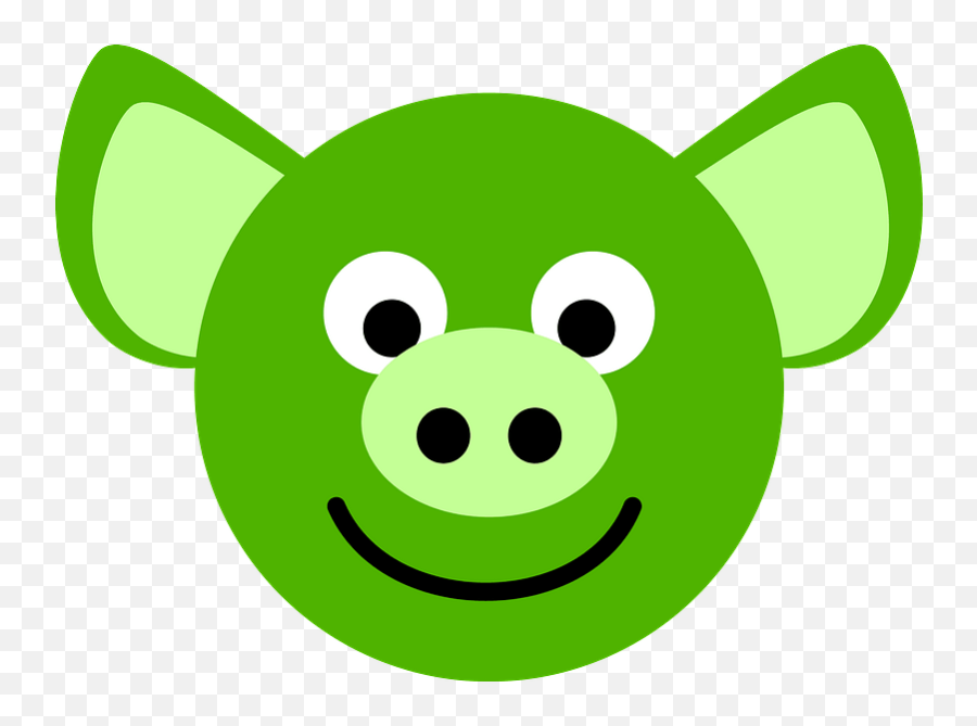 Green Pig Face Clipart - Traffic Signal Clipart Png Clip Art Emoji,Pig Face Emoji