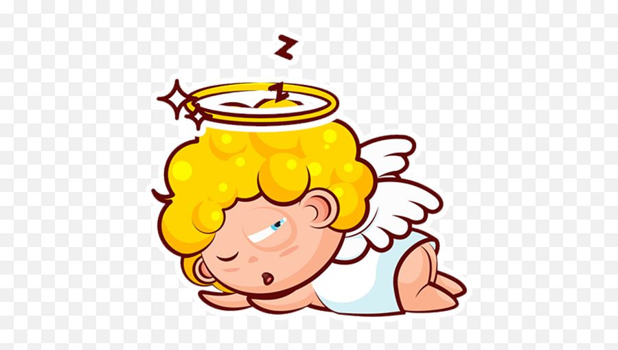 Baby Angel By Dona Walls - Sticker Maker For Whatsapp Emoji,Lays Down Crying Emoji