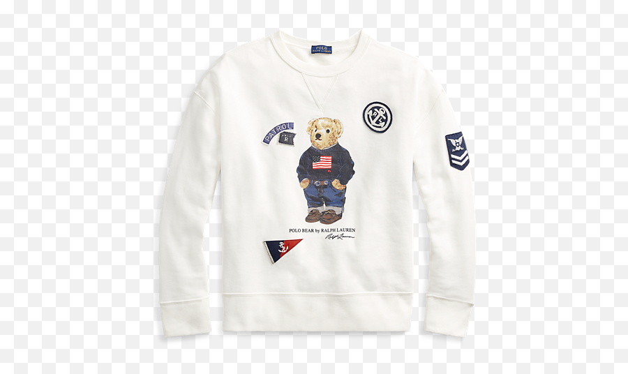 Polo Ralph Lauren Patchwork Polo Bear - Polo Bear Sweater White Emoji,Emoji Sweaters Ebay