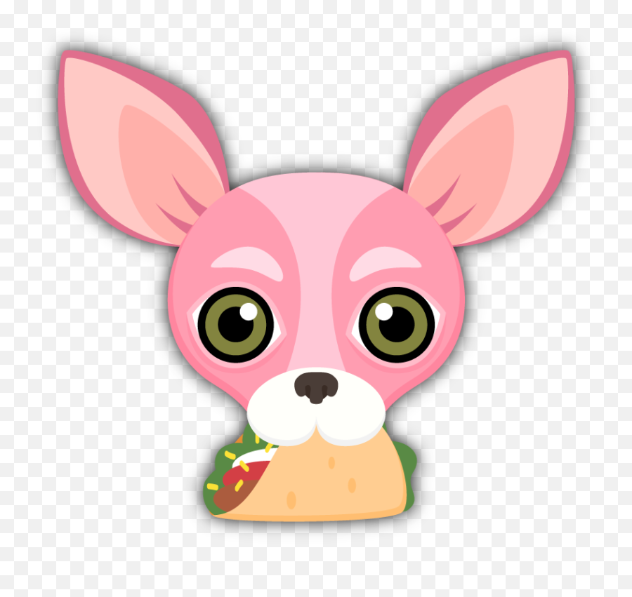 Pink Valentines Chihuahua Emoji - Happy,Pink Taco Emoji