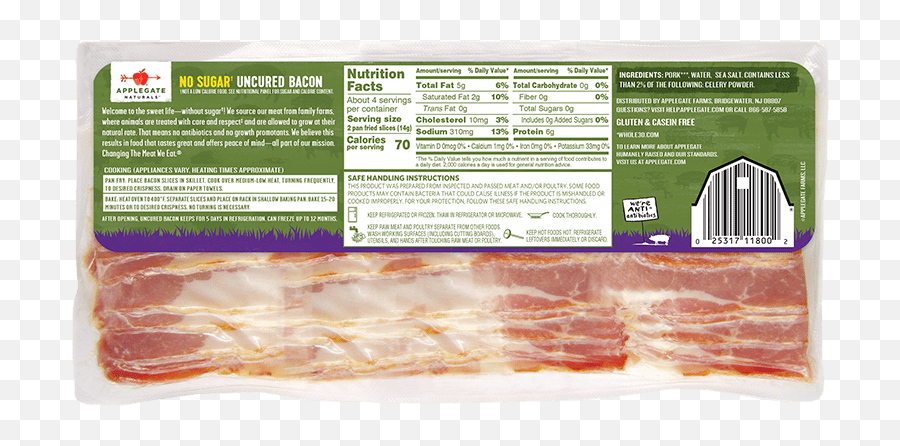 Applegate Naturals No Sugar Bacon - Turkey Bacon Emoji,Sugar & Spice Emoji