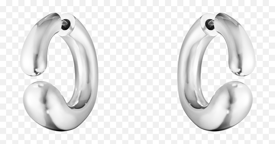 Georg Jensen Mercy Sterling Silver Open Hoop Earrings - Georg Jensen Mercy Øreringe Guld Emoji,Faberge Emotion Bangle