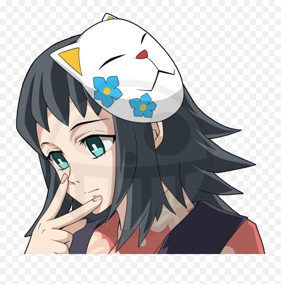 Makomo Kawaii Pose With Cat Mask Peeker Emoji,Surprised Emoticon Anime