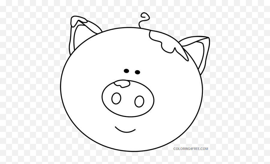 Pig Face Coloring Pages Pig Face Printable Coloring4free - Pig Face Coloring Pages Emoji,Pig Face Emoji
