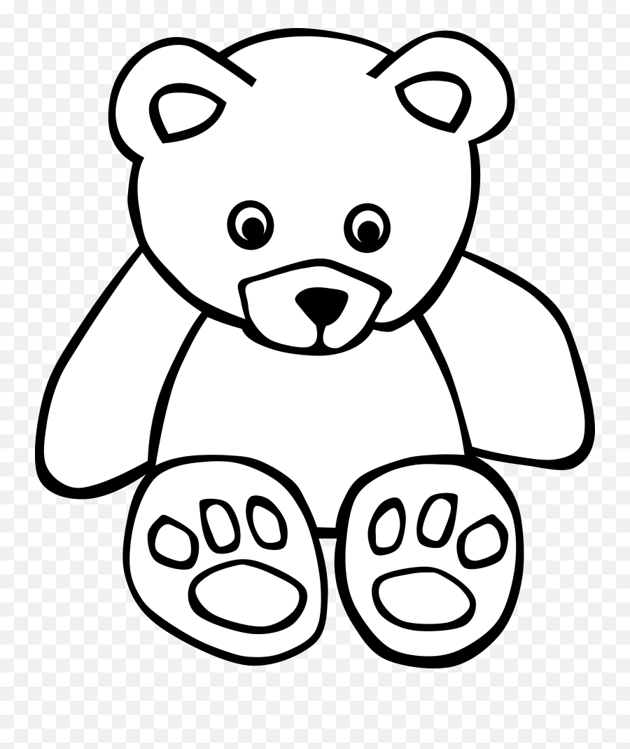 Teddy Bear Coloring Pages - Teddy Bear Clip Art Emoji,Bear Black And White Emoji