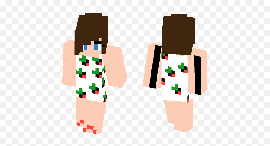 Download Girl - Strawberry Dress Minecraft Skin For Free Emoji,Golf Emoji Woman