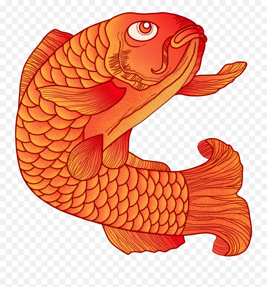 Painted Chinese Style Koi Illustration Png And Psd - Koi Emoji,Carp Streamer Emoji