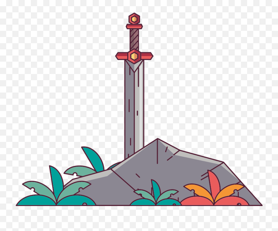 Sword In Stone Object Wall Decal Emoji,Sword Apple Emoji