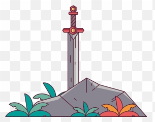 Sword In Stone Object Wall Decal Emoji,Sword Apple Emoji