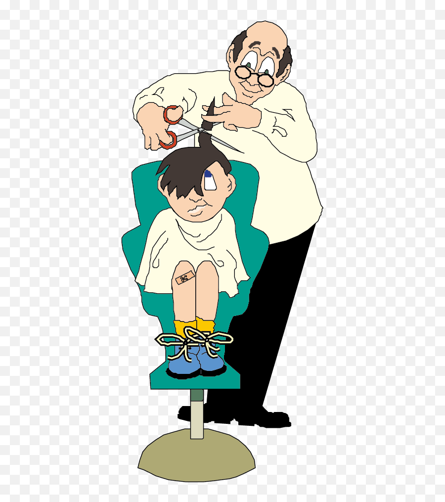 Haircut Clipart Baber - Barber Cutting Hair Cartoon Png Barber Cartoon Emoji,Hair Cut Emoji