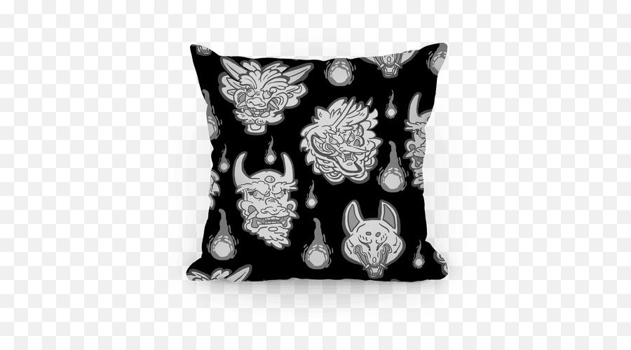 Kawaii Pillows Pillows - Pattern Demons Emoji,Black Santa Emoji Pillow