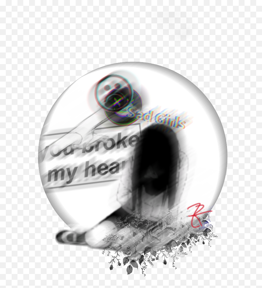 Tumblrsadgirlsmilestickerbroken Sticker - Art Emoji,Broken Hear Emoji