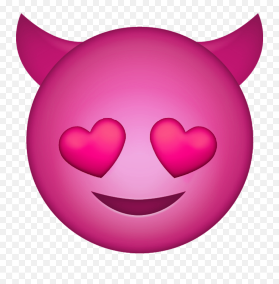 Devil Emoji Inlove Sticker By Anna - Devil Emoji Heart Eyes,Devil Emoji