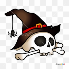 How To Draw Halloween Skull Halloween - Halloween Skull Png Emoji,Skull Unicorn Emoji