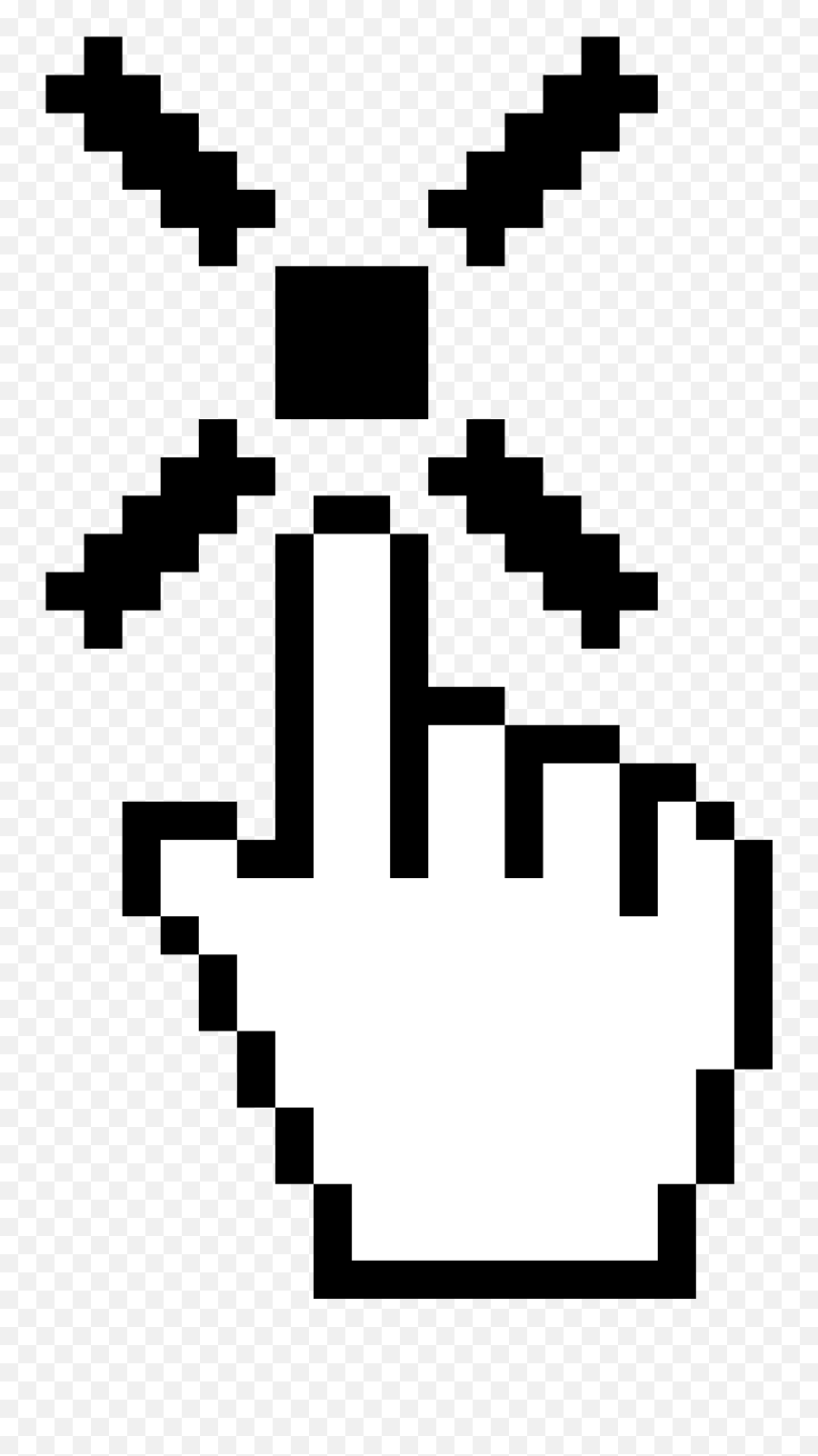 Pixel Art Gallery - Pixel Mouse Pointer Emoji,Hitmarker Emoticon