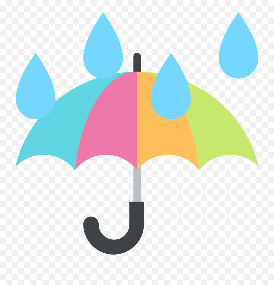 Umbrella With Rain Emoji - Rain Cute Umbrella Clipart,Uumbrella Emoji
