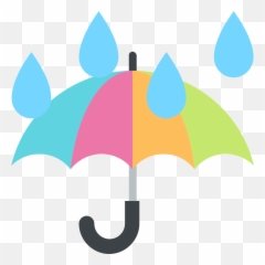 Umbrella With Rain Emoji - Rain Cute Umbrella Clipart,Uumbrella Emoji