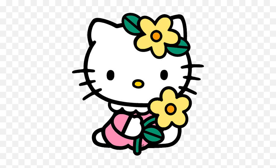 Free Sanrio Cliparts Download Free Sanrio Cliparts Png - Cartoon Hello Kitty With Flowers Emoji,Hello Kitty Emoticon Stamp