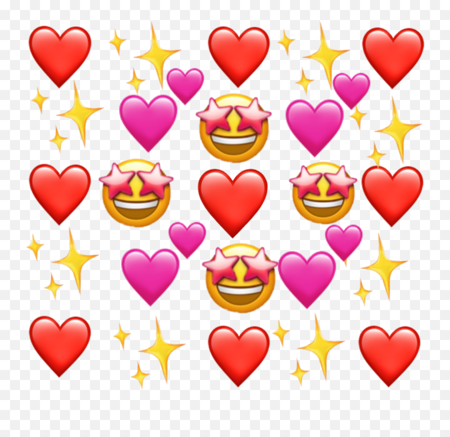 Hearts Wall Emojis Stareyes Sticker - Happy,Emoji Wall Stickers