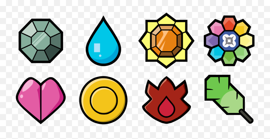 Gym Badges - Pokemon Badges Gen 1 Emoji,Pokemon Original Gym Badges W Emojis