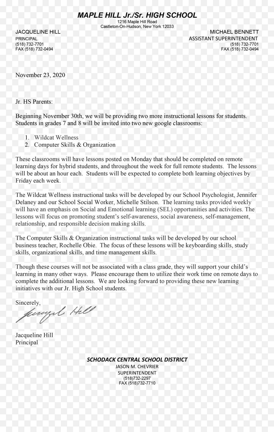 Letter For Grades 78 Schodack Central School District - Dot Emoji,Days Of The Week As Emotions