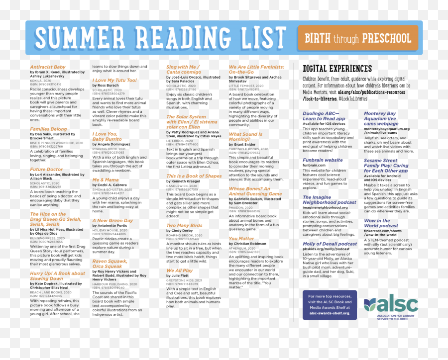 2021 Alsc Summer Reading Lists Association For Library - 5th Grade Summer Reading List 2021 Emoji,List Of Emotion Words Preschool