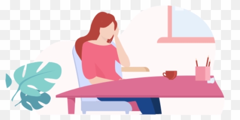 Find Out If You Are Stress Eating - Illustration The Writer Woman Emoji,Emotion Pictures Bored Girl