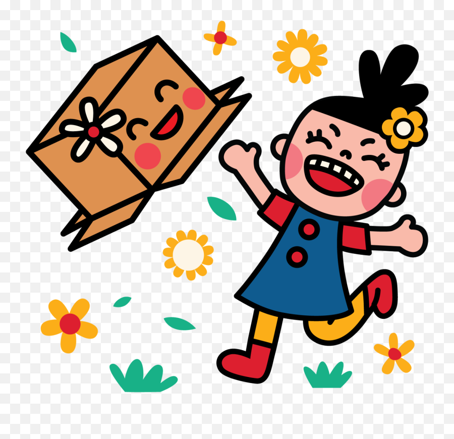 Facebook Stickes Box Girl - Uijungkim Happy Emoji,Emotions Facial Expressions Girl