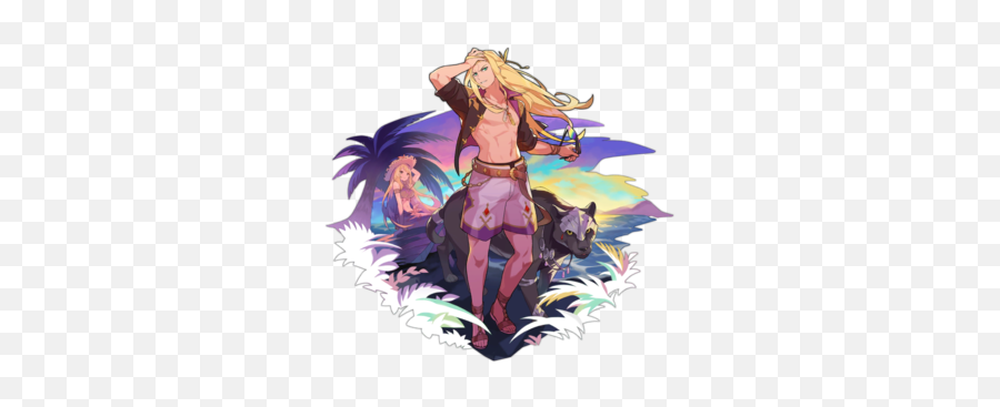 Dragalia Lost Main Characters - Dragalia Lost Summer Leonidas Emoji,Steam Emoticon Zzod