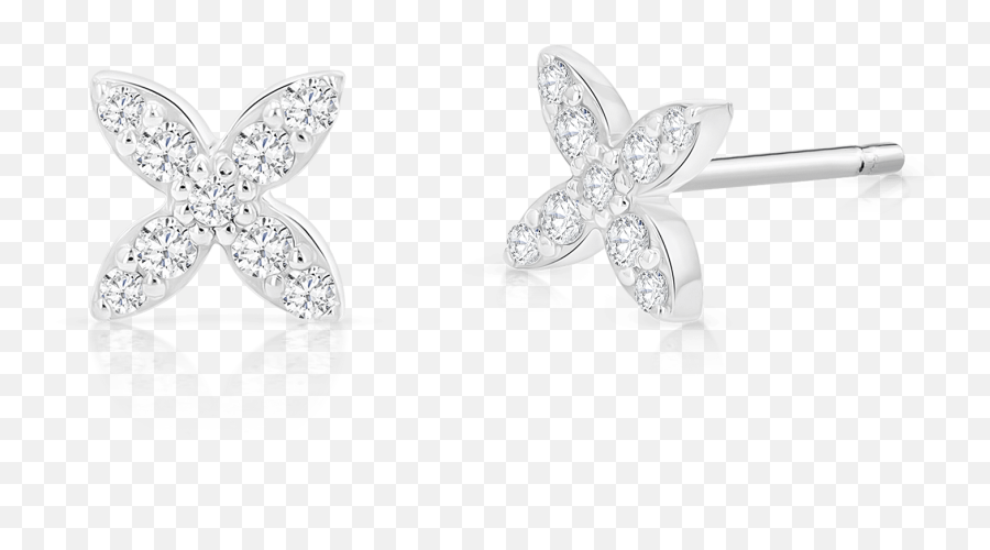 Floral Diamond Studs - Solid Emoji,Swarovski Zirconia Earrings Emotions