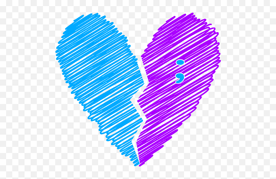 Purple Teal Semicolon Awareness Heart And Semi Colon Throw Emoji,Colon X Emoji