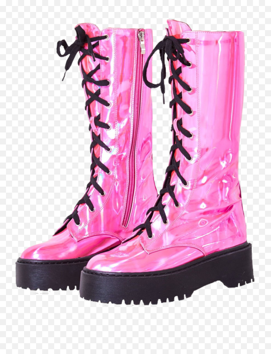 Boots Boot Shoe Pink Sticker - Round Toe Emoji,Emoji Shoe Laces