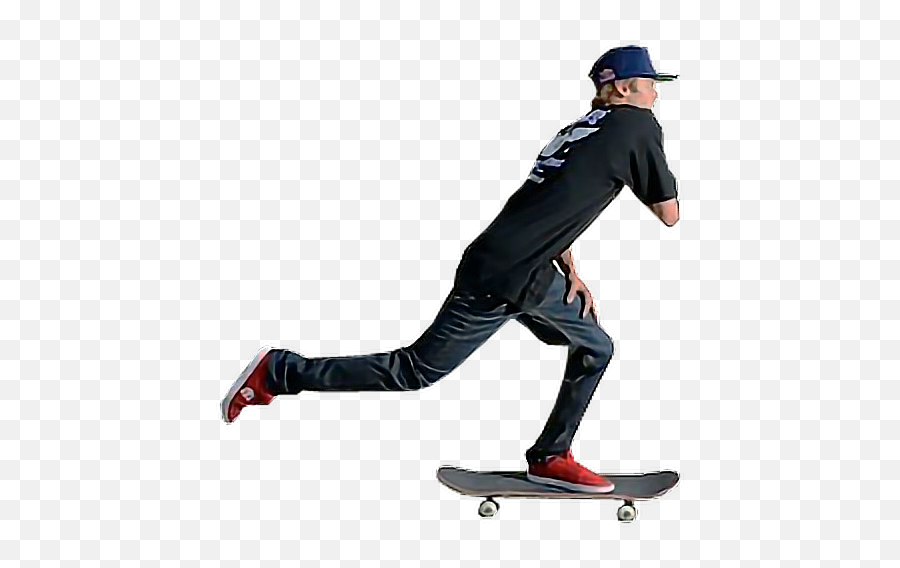 Ftestickers Man People Sticker - Pessoa Com Skate Png Emoji,Skateboarding Emoji