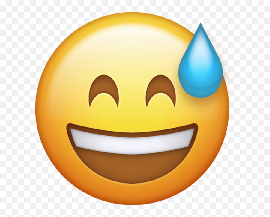 Sweat With Smile Emoji Free Download - Sweating Emoji Transparent Background,Laugh Emoji
